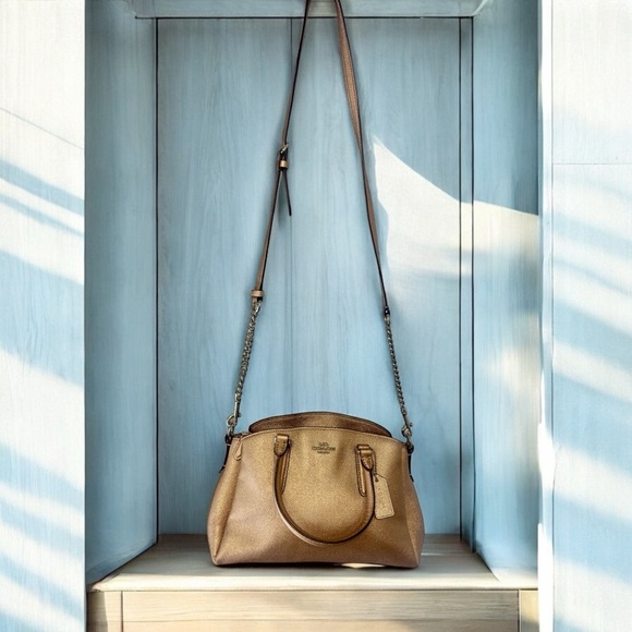 Coach Mini Sage Carryall Rose Gold metallic silver hardware - Picture 2 of 12